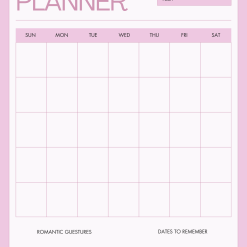 Romance Monthly Planner