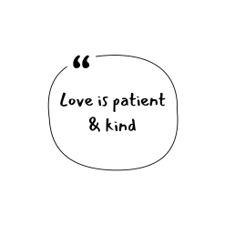 Love is patient & kind png